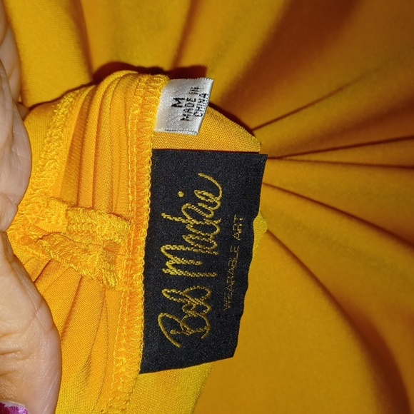 Bob Mackie Wearable Art Drape Jacket  Yellow w/Sequin Tank Top 2 Piece - Picture 6 of 8